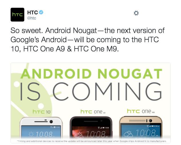 HTCはAndroid Nを搭載
